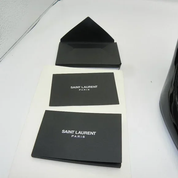 YVES ST. LAURANT BLACK /SILVER HEELS SZ 11.5 /42 - Picture 7 of 9